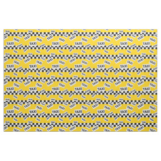 Yellow New York Taxi Cab Driver Checkerboard Stoff