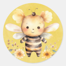 Yellow Niedlich Bee Florals Baby Dusche