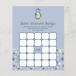 Yellow North Star Pinguin Baby Dusche Bingo Spiel