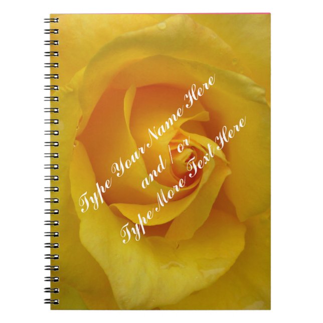 Yellow Notebook Personalisiert Romantic Rosen Book Notizblock (Vorderseite)