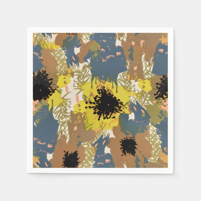 Yellow Ochre Florals Serviette (Vorderseite)