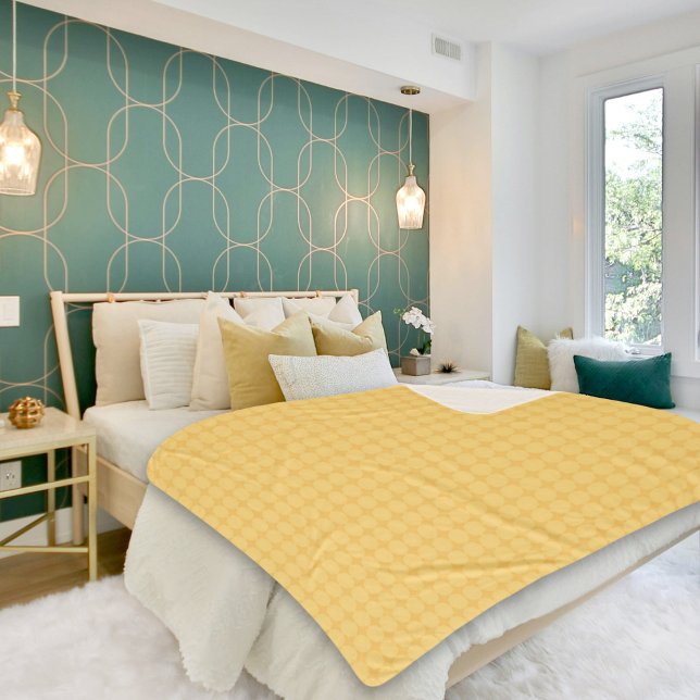 Yellow Octagonal Pattern Sherpa Blanket Sherpadecke (Von Creator hochgeladen)