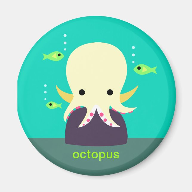 Yellow Octopus Magnet (Vorne)