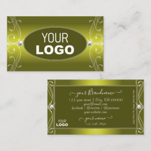 Yellow Olive Ombre Verziert Sparkle Jewels Logo hi Visitenkarte