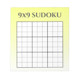 Yellow Ombre 9x9 Sudoku Grid Template Notizblock