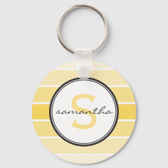 Yellow Ombre Monogram Schlüsselanhänger (Vorderseite)