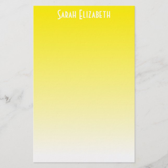 Yellow Ombre Stationery Briefpapier (Vorderseite)