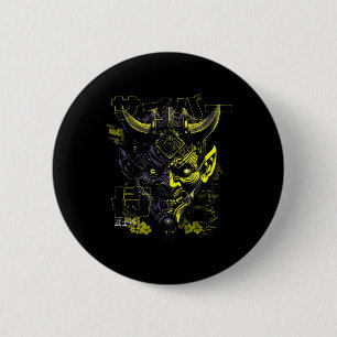 Yellow Oni Maske Japanische Mythologie Niedlich Gh Button