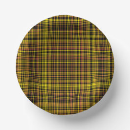 Yellow Orange Black Plaid Pattern Pappteller