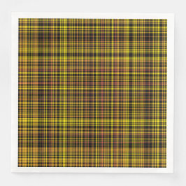 Yellow Orange Black Plaid Pattern Serviette