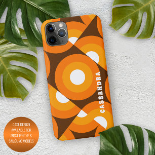 Yellow Orange Brown Retro Art Pattern des Mittelja iPhone 16 Pro Max Hülle