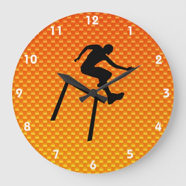 Yellow Orange Hurdler Große Wanduhr (Vorderseite)