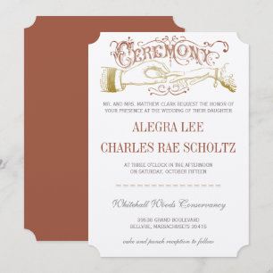 Yellow Orange Modern Vintage Typography Invite Einladung