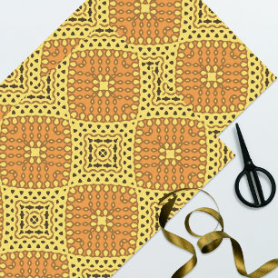 Yellow & Orange Mosaic Geometric Pattern Seidenpapier
