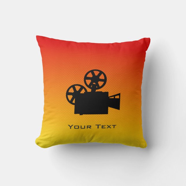 Yellow Orange Movie Camera Kissen (Vorderseite)