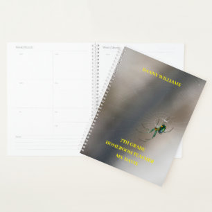 Yellow Orb Weaver Spider School Planer