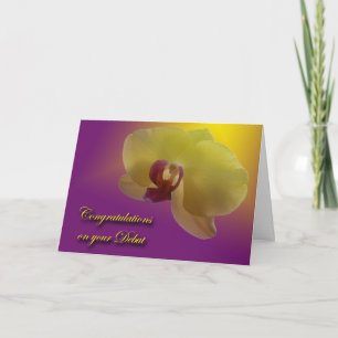 Yellow Orchid DebattierGratulations Card Karte