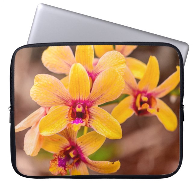Yellow Orchid, Lawai, Kauai, Hawaii Wetsuit Laptopschutzhülle (Vorderseite)