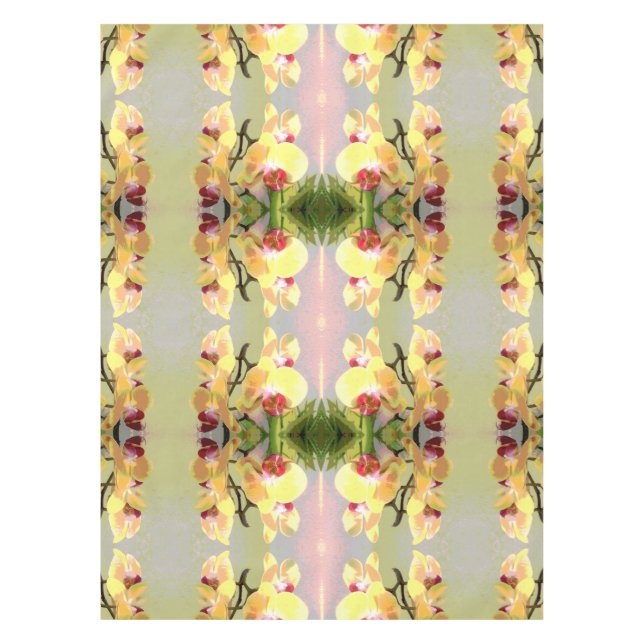 Yellow Orchids Pattern Tischdecke (Vorderseite)