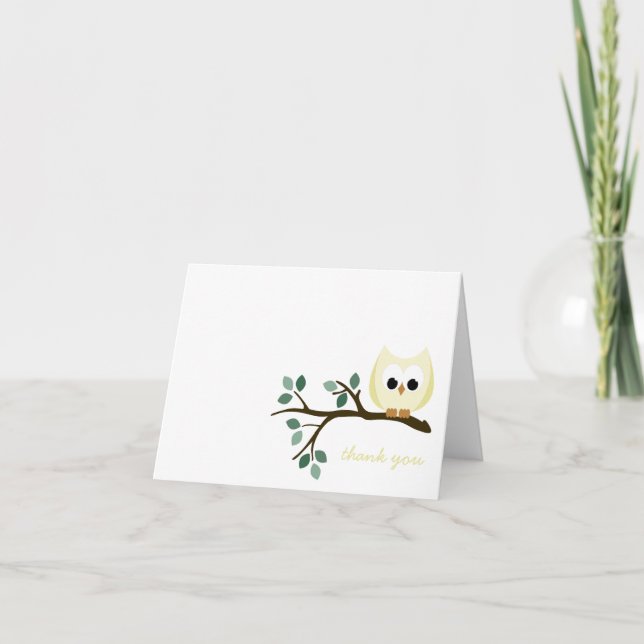 Yellow Owl Dankeschön Karte (Vorderseite)