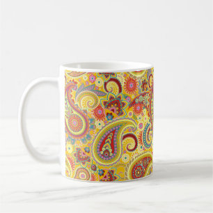 Yellow Paisley Tasse