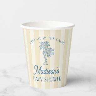 Yellow Palm Spring Pastel Beach Baby Dusche Pappbecher