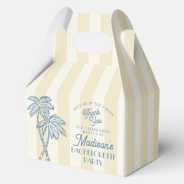 Yellow Palm Spring Pastell Beach Junggeselinnen-Ab Geschenkschachtel (Vorderseite)