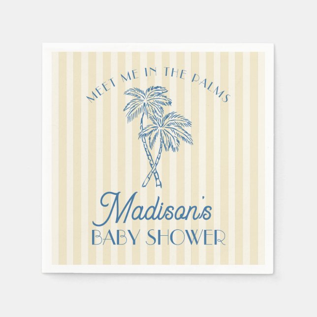 Yellow Palm Springs Pastel Beach Baby Dusche Serviette (Vorderseite)