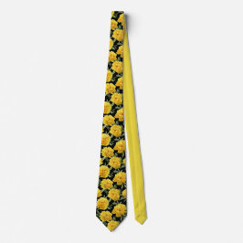 Yellow Peony Floral Pattern Krawatte