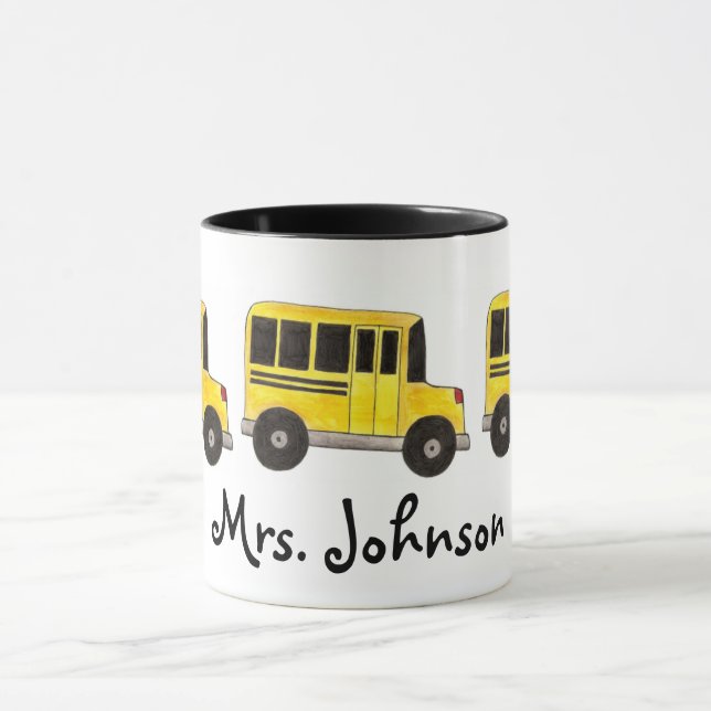 Yellow Personalisiert Teacher School Busfahrer Ges Tasse (Zentrum)