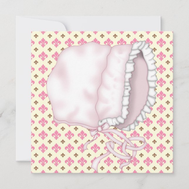 Yellow Pink Brown Lilie Babydusche Einladung (Vorderseite)