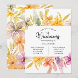 Yellow Pink Floral Wiccanony Zeremonie Einladung