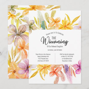 Yellow Pink Floral Wiccanony Zeremonie Einladung