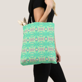 Yellow Pink Green Art Deco Muster Lebensmittelgesc Tasche