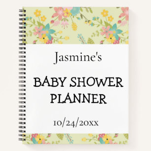 Yellow Pink Green Florals Duschplaner Notizbuch