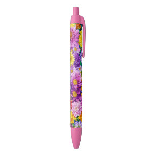 Yellow Pink Red Blue Green Garden Blume Muster Kugelschreiber