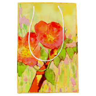  Yellow Pinks Floral Sweet Briar Gift Bag Mittlere Geschenktüte