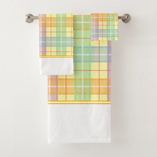 Yellow Plaid  Badhandtuch Set (Insitu)