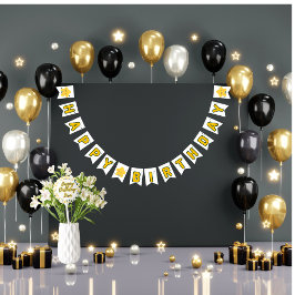 Yellow Playful Star - individueller Geburtstag Wimpelkette