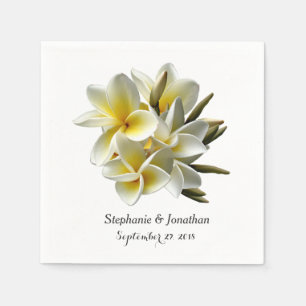Yellow Plumeria Blume Tropical Wedkin Napkin Serviette