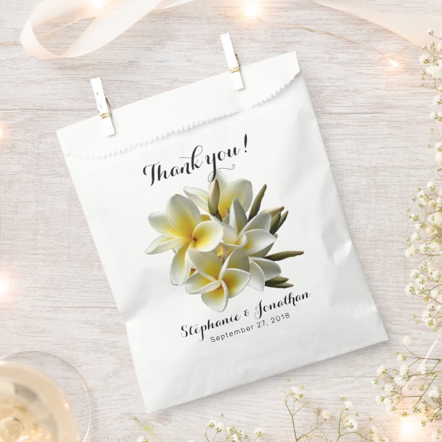 Yellow Plumeria Blume Vielen Dank Geschenktütchen (Ausgeschnitten)