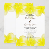 Yellow Plumeria Frangipani Hochzeit Einladungen