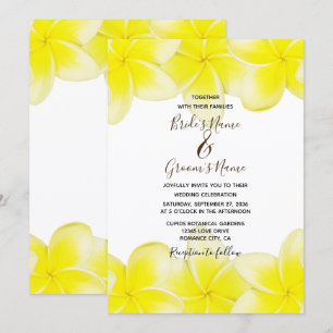 Yellow Plumeria Frangipani Hochzeit Einladungen
