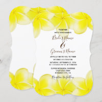 Yellow Plumeria Frangipani Hochzeit Einladungen