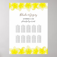 Yellow Plumeria Frangipani Hochzeitsdiagramm