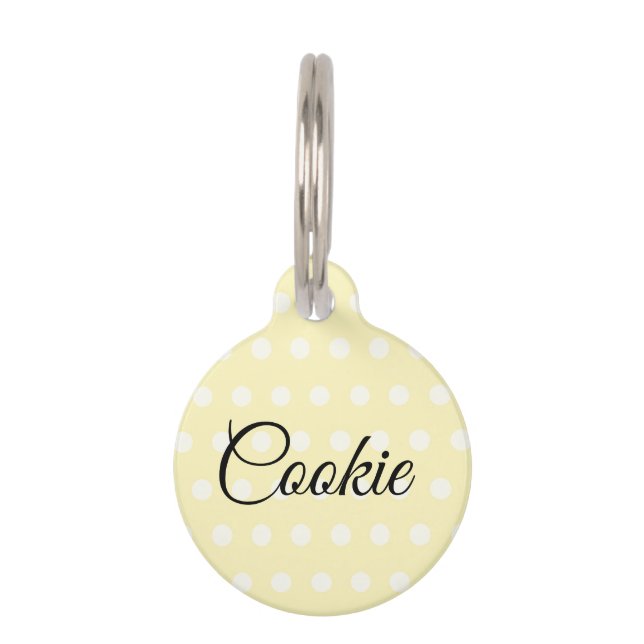 Yellow Poka Dots Haustiermarke (Vorderseite)