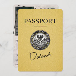 Yellow Poland Passport Save the Date