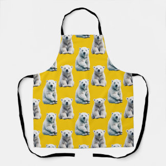 Yellow Polar Bear Pattern Design  Schürze