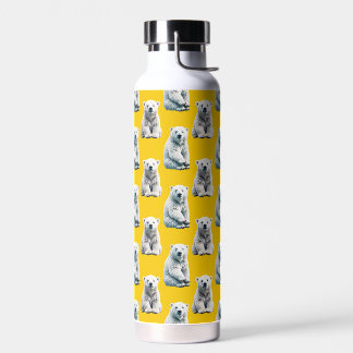 Yellow Polar Bear Pattern Design  Trinkflasche