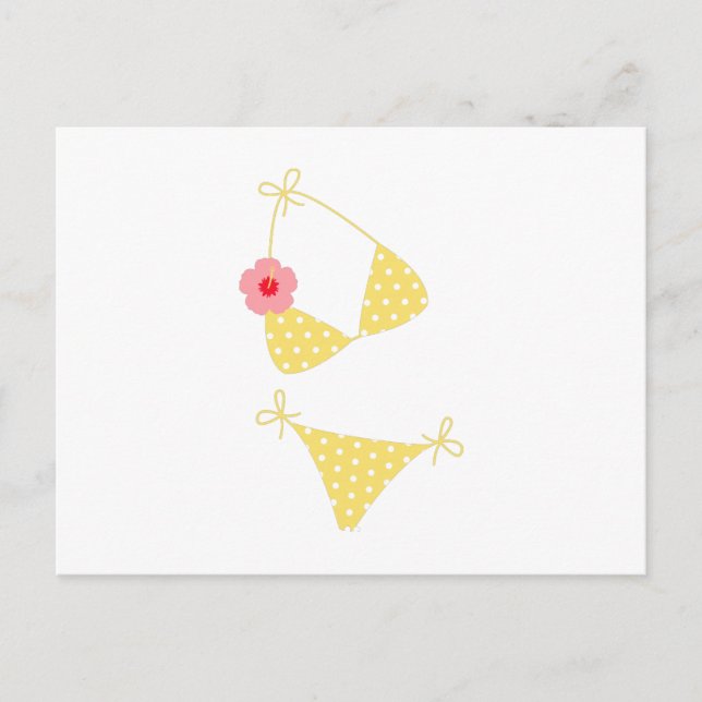 Yellow Polka Dot Bikini Postkarte (Vorderseite)